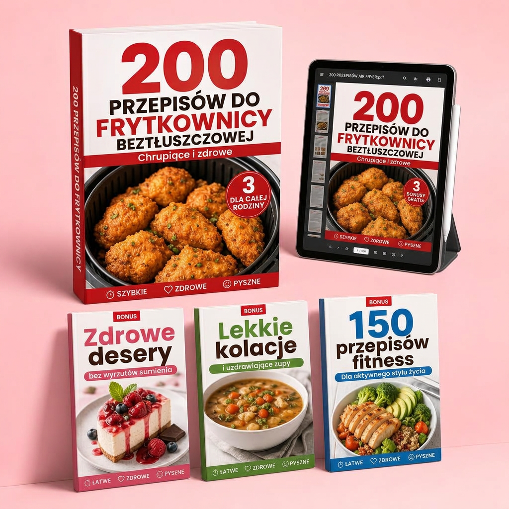 Pełny pakiet: 200 przepisów + 3 bonusy gratis w PDF
